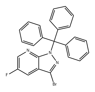 1H-Pyrazolo[3,4-b]pyridine, 3-bromo-5-fluoro-1-(triphenylmethyl)- Struktur