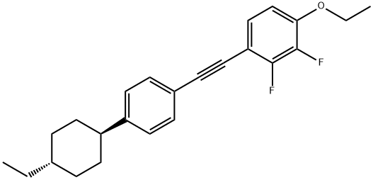 Benzene, 1-ethoxy-4-[2-[4-(trans-4-ethylcyclohexyl)phenyl]ethynyl]-2,3-difluoro-, 1383449-83-9, 结构式