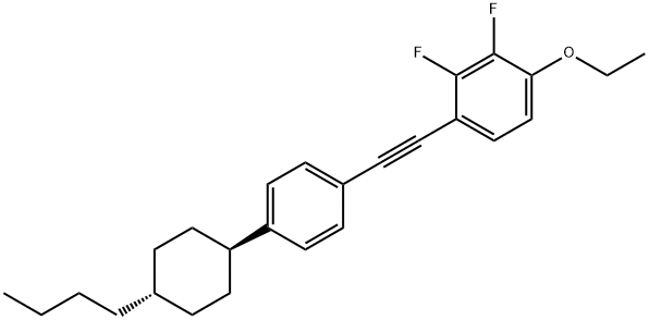 Benzene, 1-[2-[4-(trans-4-butylcyclohexyl)phenyl]ethynyl]-4-ethoxy-2,3-difluoro-, 1383449-85-1, 结构式