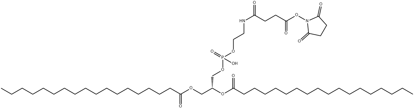 8,10,14-Trioxa-5-aza-9-phosphadotriacontanoic acid, 9-hydroxy-4,15-dioxo-12-[(1-oxooctadecyl)oxy]-, 2,5-dioxo-1-pyrrolidinyl ester, 9-oxide, (12R)- Structure