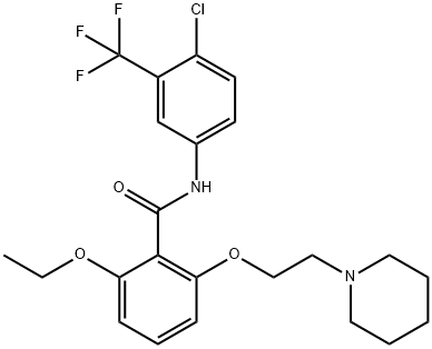 N-[4-Chloro-3-(trifluoromethyl)phenyl]-2-ethoxy-6-[2-(1-piperidinyl)ethoxy]benzamide Structure