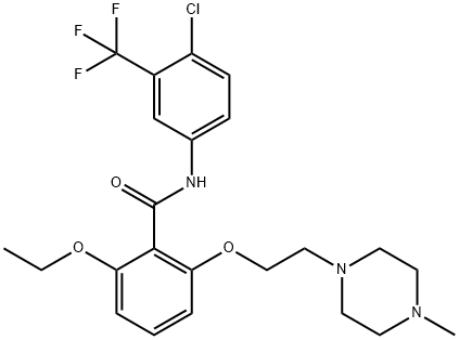 N-[4-Chloro-3-(trifluoromethyl)phenyl]-2-ethoxy-6-[2-(4-methyl-1-piperazinyl)ethoxy]benzamide 结构式