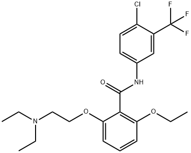 N-[4-Chloro-3-(trifluoromethyl)phenyl]-2-[2-(diethylamino)ethoxy]-6-ethoxybenzamide Structure
