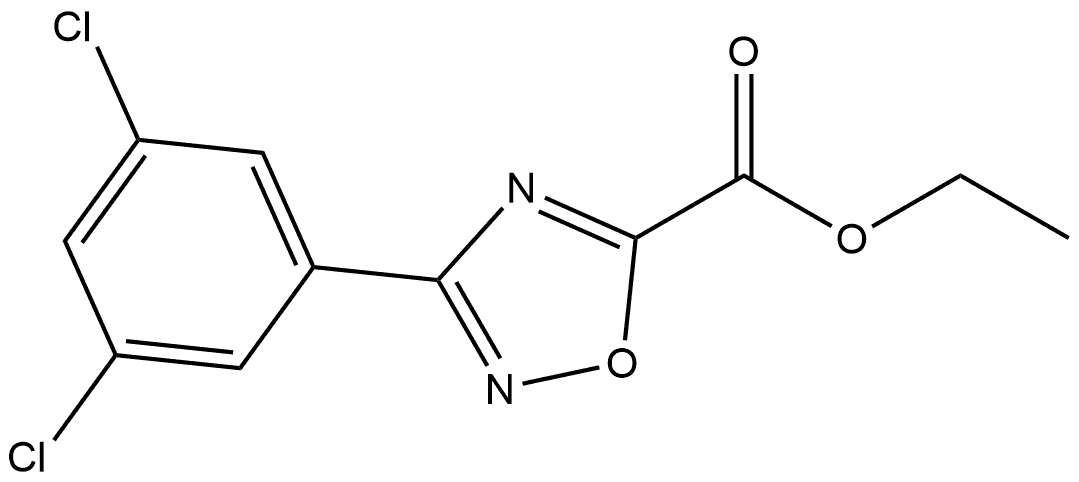 3-(3,5-二氯苯基)-1,2,4-噁二唑-5-甲酸乙酯, 1384079-80-4, 结构式