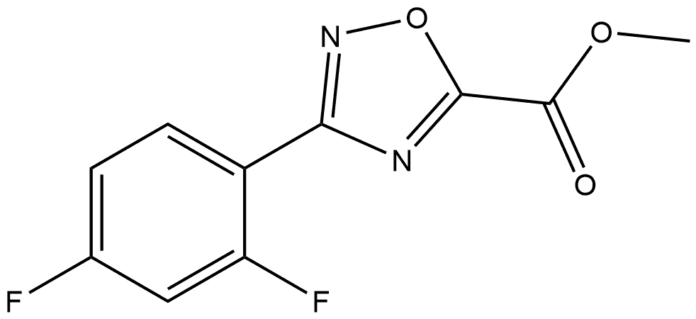 3-(2,4-二氟苯基)-1,2,4-噁二唑-5-甲酸甲酯, 1384080-09-4, 结构式