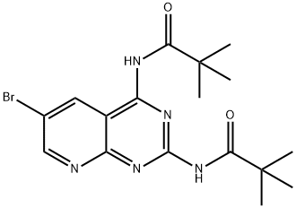 Propanamide, N,N'-(6-bromopyrido[2,3-d]pyrimidine-2,4-diyl)bis[2,2-dimethyl- 结构式