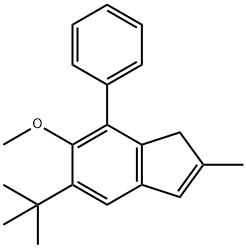 1H-Indene, 5-(1,1-dimethylethyl)-6-methoxy-2-methyl-7-phenyl- Structure