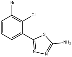 5-(3-溴-2-氯苯基)-1,3,4-噻二唑-2-胺 结构式