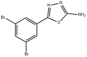 2-氨基-5-(3,5-二溴苯基)-1,3,4-噻二唑 结构式