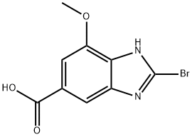 2-溴-7-甲氧基-1H-苯并[D]咪唑-5-羧酸 结构式
