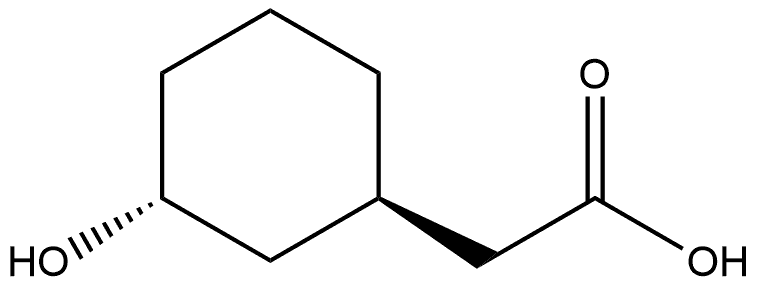 Cyclohexaneacetic acid, 3-hydroxy-, trans- Struktur