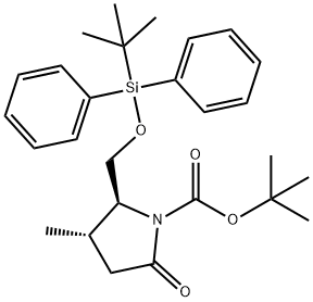 1-Pyrrolidinecarboxylic acid, 2-[[[(1,1-dimethylethyl)diphenylsilyl]oxy]methyl]-3-methyl-5-oxo-, 1,1-dimethylethyl ester, (2S,3S)- Structure