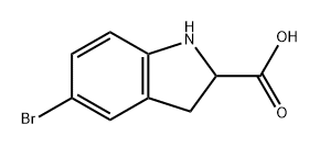 1H-Indole-2-carboxylic acid, 5-bromo-2,3-dihydro- Struktur