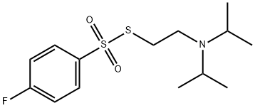 Benzenesulfonothioic acid, 4-fluoro-, S-[2-[bis(1-methylethyl)amino]ethyl] ester Structure
