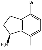 1H-Inden-1-amine, 4-bromo-7-fluoro-2,3-dihydro-, (1S)- 结构式