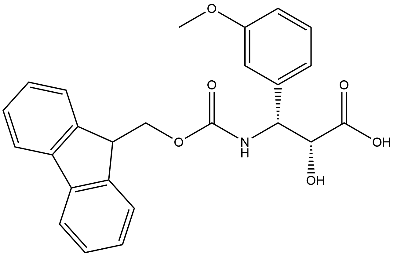 N-(9H-Fluoren-9-yl)MethOxy]Carbonyl (2R,3R)-3-Amino-2-hydroxy-3-(3-methoxy-phenyl)propionic acid,1391521-96-2,结构式
