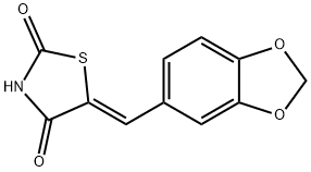 2,4-Thiazolidinedione, 5-(1,3-benzodioxol-5-ylmethylene)-, (5Z)- Structure