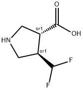 rac-(3R,4R)-4-(difluoromethyl)pyrrolidine-3-carboxylic acid Struktur