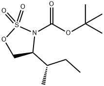 1,2,3-Oxathiazolidine-3-carboxylic acid, 4-[(1S)-1-methylpropyl]-, 1,1-dimethylethyl ester, 2,2-dioxide, (4S)- Structure