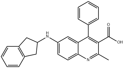 3-Quinolinecarboxylic acid, 6-[(2,3-dihydro-1H-inden-2-yl)amino]-2-methyl-4-phenyl- 结构式