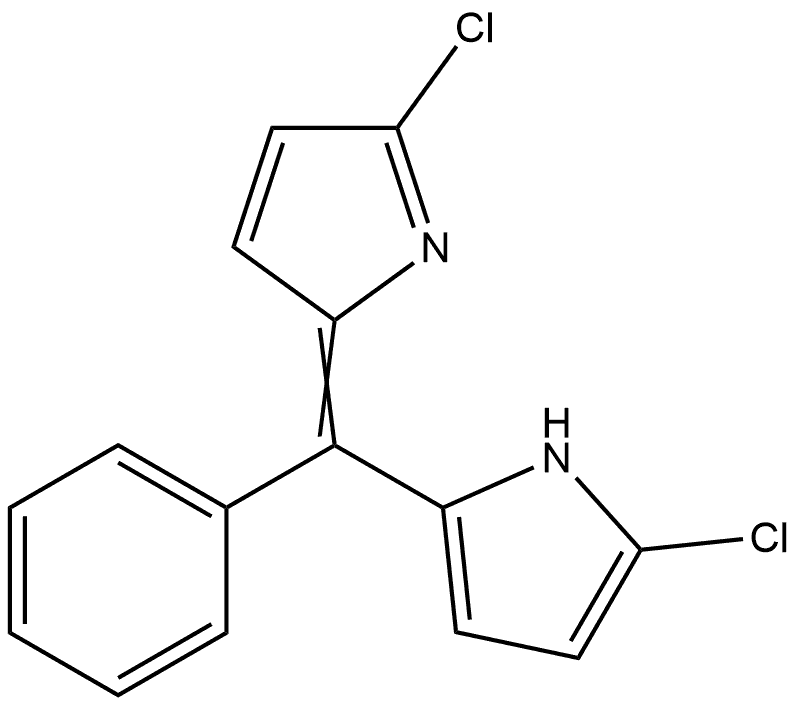 1H-Pyrrole, 2-chloro-5-[(5-chloro-2H-pyrrol-2-ylidene)phenylmethyl]- Struktur