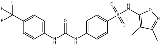 Benzenesulfonamide, N-(3,4-dimethyl-5-isoxazolyl)-4-[[[[4-(trifluoromethyl)phenyl]amino]carbonyl]amino]- Structure