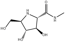 (2S,3R,4R,5R)-3,4-Dihydroxy-5-(hydroxymethyl)-N-methyl-2-pyrrolidine carboxamide 化学構造式