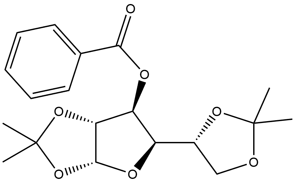 α-D-Glucofuranose, 1,2:5,6-bis-O-(1-methylethylidene)-, 3-benzoate Structure