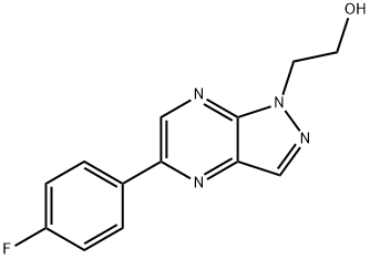 2-(5-(4-fluorophenyl)-1H-pyrazolo[3,4-b]pyrazin-1-yl)ethanol 结构式