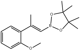 2-(2-(2-methoxyphenyl)prop-1-en-1-yl)-4，4，5，5-tetramethyl-1，3，2-dioxaborolane, 1398771-25-9, 结构式