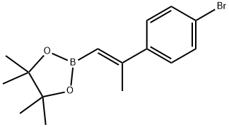 2-(2-(4-Bromo)prop-1-en-1-yl)-4，4，5，5-tetramethyl-1，3，2-dioxaborolane, 1398771-27-1, 结构式