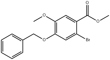 Benzoic acid, 2-bromo-5-methoxy-4-(phenylmethoxy)-, methyl ester Struktur
