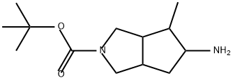 Cyclopenta[c]pyrrole-2(1H)-carboxylic acid, 5-aminohexahydro-4-methyl-, 1,1-dimethylethyl ester,1400580-25-7,结构式