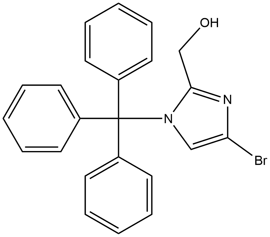 (4-溴-1-三苯甲基-1H-咪唑-2-基)甲醇 结构式