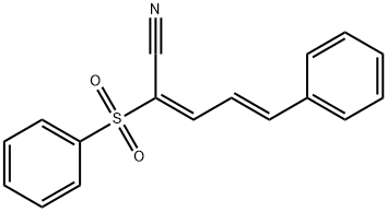 2,4-Pentadienenitrile, 5-phenyl-2-(phenylsulfonyl)-, (E,E)- (9CI) 化学構造式