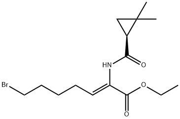 2-Heptenoic acid, 7-bromo-2-[[[(1S)-2,2-dimethylcyclopropyl]carbonyl]amino]-, ethyl ester, (2Z)- Struktur