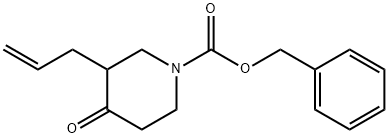 1-Piperidinecarboxylic acid, 4-oxo-3-(2-propen-1-yl)-, phenylmethyl ester Struktur