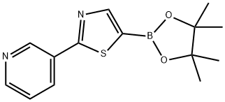 Pyridine, 3-[5-(4,4,5,5-tetramethyl-1,3,2-dioxaborolan-2-yl)-2-thiazolyl]- Structure