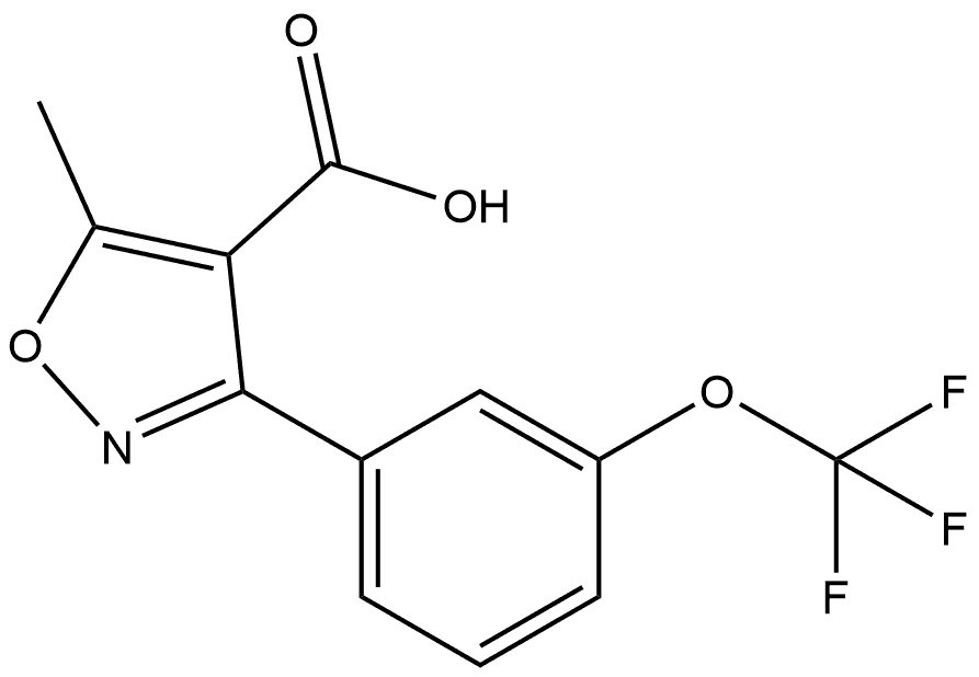 5-甲基-3-[3-(三氟甲氧基)苯基]异噁唑-4-甲酸 结构式