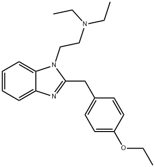 2-[(4-乙氧基苯基)甲基]-N,N-二乙;{2-[2-(4-乙氧基-苄基)-苯并咪唑-1-基]-乙基}-二乙胺, 14030-76-3, 结构式