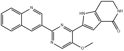 4H-Pyrrolo[3,2-c]pyridin-4-one, 1,5,6,7-tetrahydro-2-[5-methoxy-2-(3-quinolinyl)-4-pyrimidinyl]- Structure