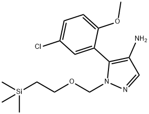 1H-Pyrazol-4-amine, 5-(5-chloro-2-methoxyphenyl)-1-[[2-(trimethylsilyl)ethoxy]methyl]-,1403963-78-9,结构式