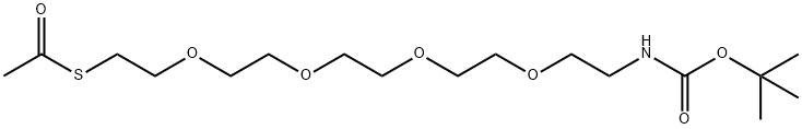 S-acetyl-PEG4-t-boc-N-amido Structure