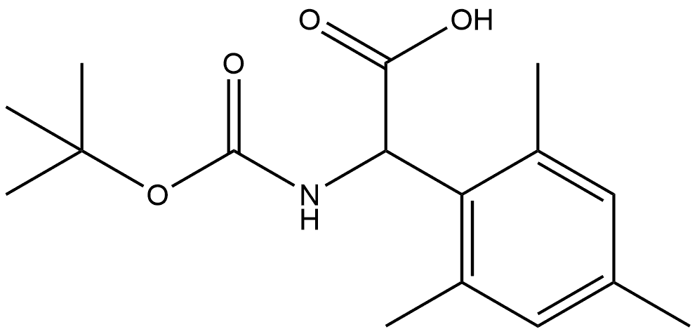 2-{[(tert-butoxy)carbonyl]amino}-2-(2,4,6-trimethylphenyl)acetic acid 结构式