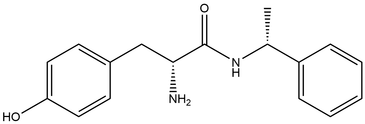 2S-2-氨基-3-(4-羟基苯基)-N'-(S-1-苯基乙基)丙酰胺 结构式
