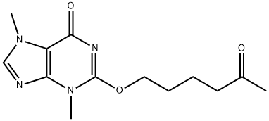 6H-Purin-6-one, 3,7-dihydro-3,7-dimethyl-2-[(5-oxohexyl)oxy]- Struktur