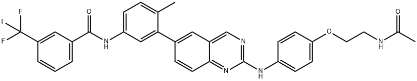 Benzamide, N-[3-[2-[[4-[2-(acetylamino)ethoxy]phenyl]amino]-6-quinazolinyl]-4-methylphenyl]-3-(trifluoromethyl)- Structure