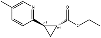 反式-2-(5-甲基-2-吡啶基)环丙烷甲酸乙酯 结构式