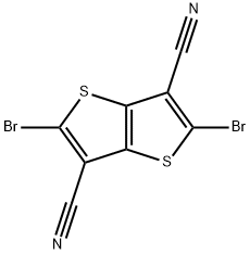 Thieno[3,2-b]thiophene-3,6-dicarbonitrile, 2,5-dibromo- Structure