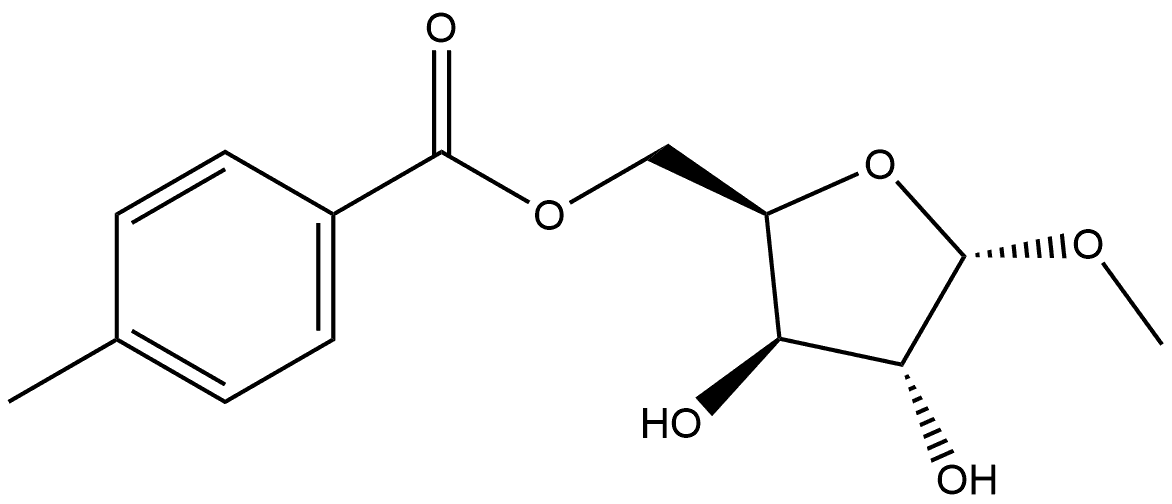 α-D-Xylofuranoside, methyl, 5-(4-methylbenzoate) Structure